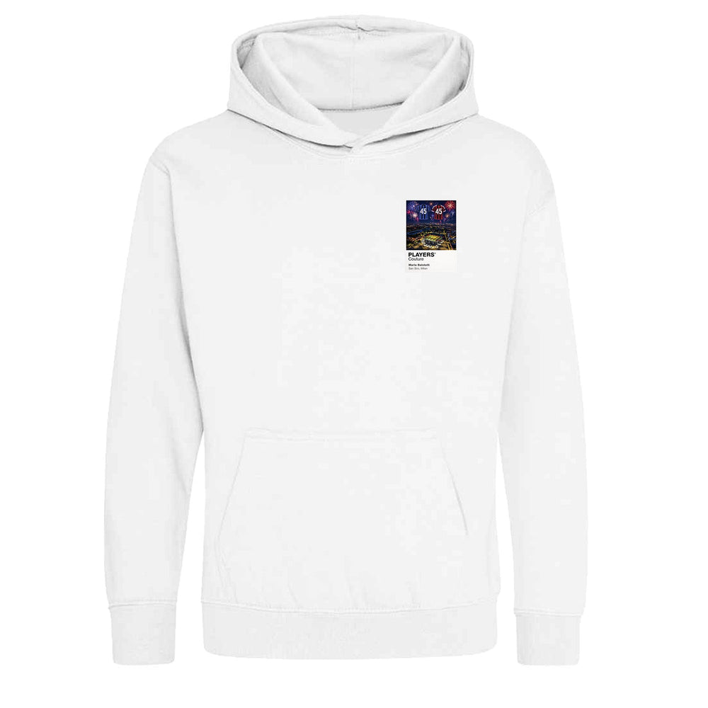 Mario Balotelli Inter Milan and AC Milan Icons in Lights Frame Kids Hoodie in White