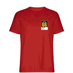 Mario Lemieux 66 t-shirt – red men's t-shirt featuring the Mario Lemieux 66 Players Couture logo