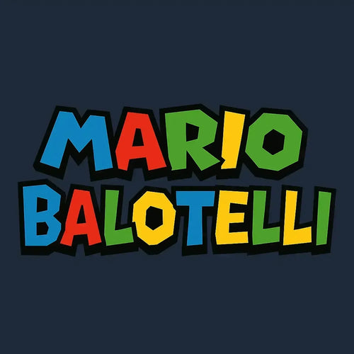 Mario Balotelli Logo Kids Hoodie – navy close-up detail shot of the Mario Balotelli Players Couture logo design