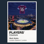 Mark Noble West Ham United number 16 Icons in Lights Frame artwork in navy