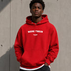 Mark Twain name-print hoodie - red