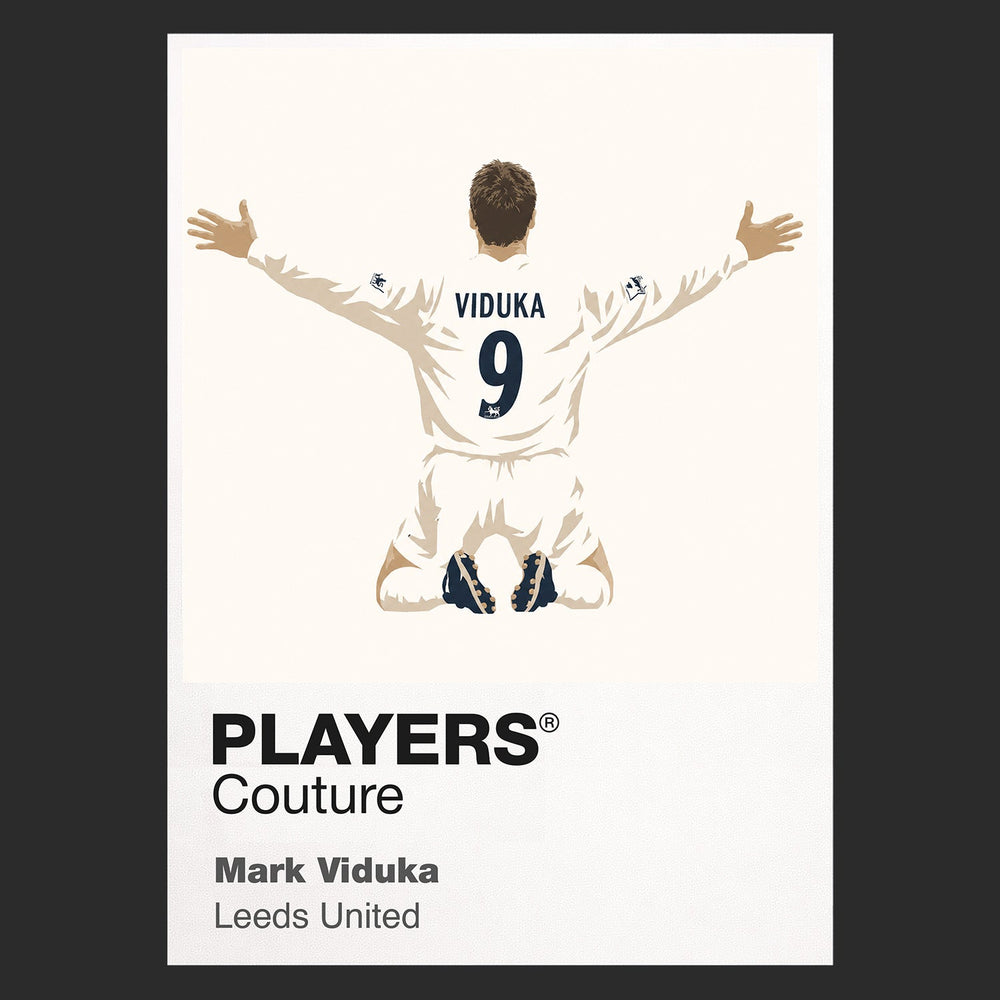 Mark Viduka Leeds United Icon Frame Men's Hoodie — Black Artwork