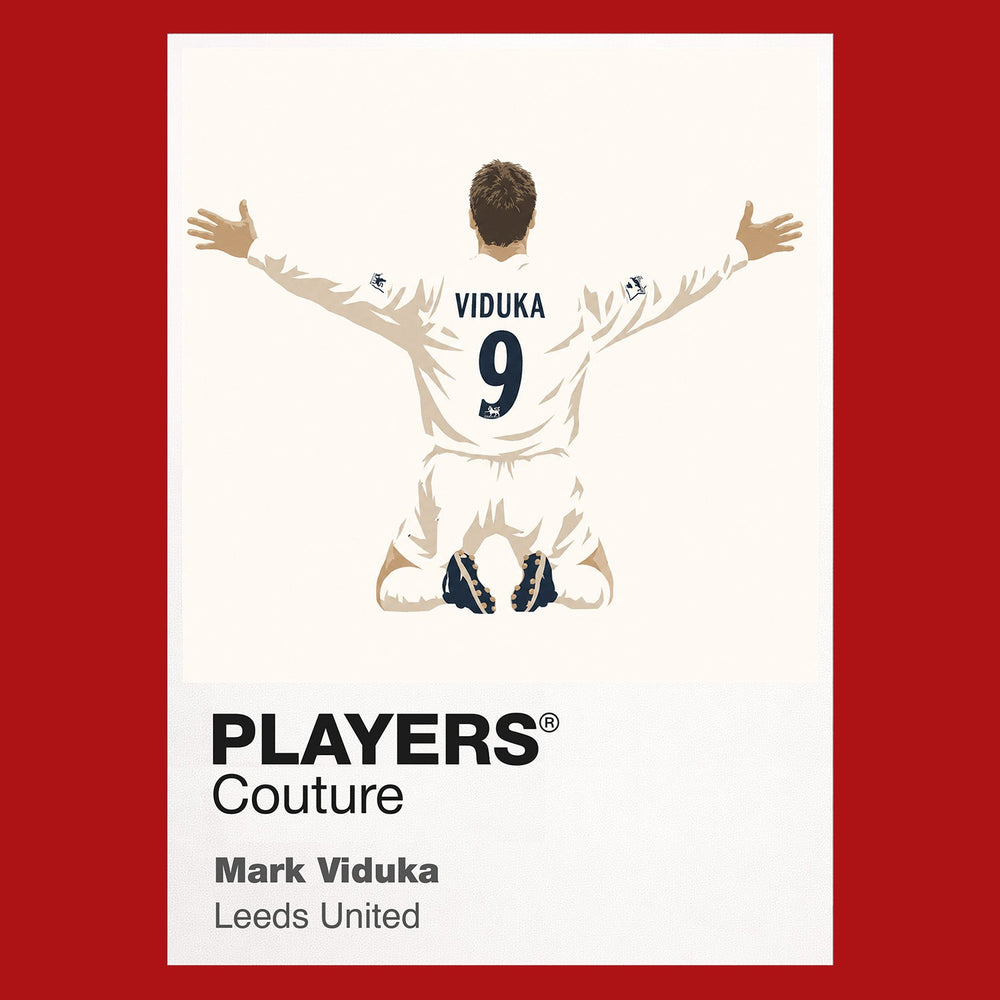 Mark Viduka Leeds United Icon Frame Men's Hoodie — Red Artwork