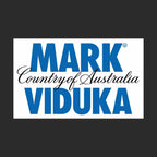 Mark Viduka Logo Men's Hoodie – black close-up detail shot of the Mark Viduka Players Couture logo design