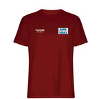 Mark Viduka t-shirt – red men's t-shirt featuring the Mark Viduka Players Couture logo