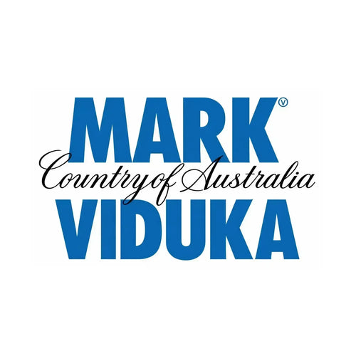 Mark Viduka Logo Men's Hoodie – white close-up detail shot of the Mark Viduka Players Couture logo design