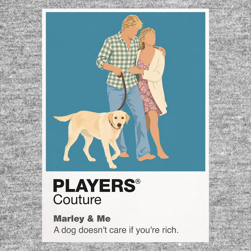 Marley & Me Marley the Labrador racing ahead of John and Jenny through the stages of family life Icon Frame artwork in grey