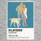 Marley & Me Marley the Labrador racing ahead of John and Jenny through the stages of family life Icon Frame artwork in grey