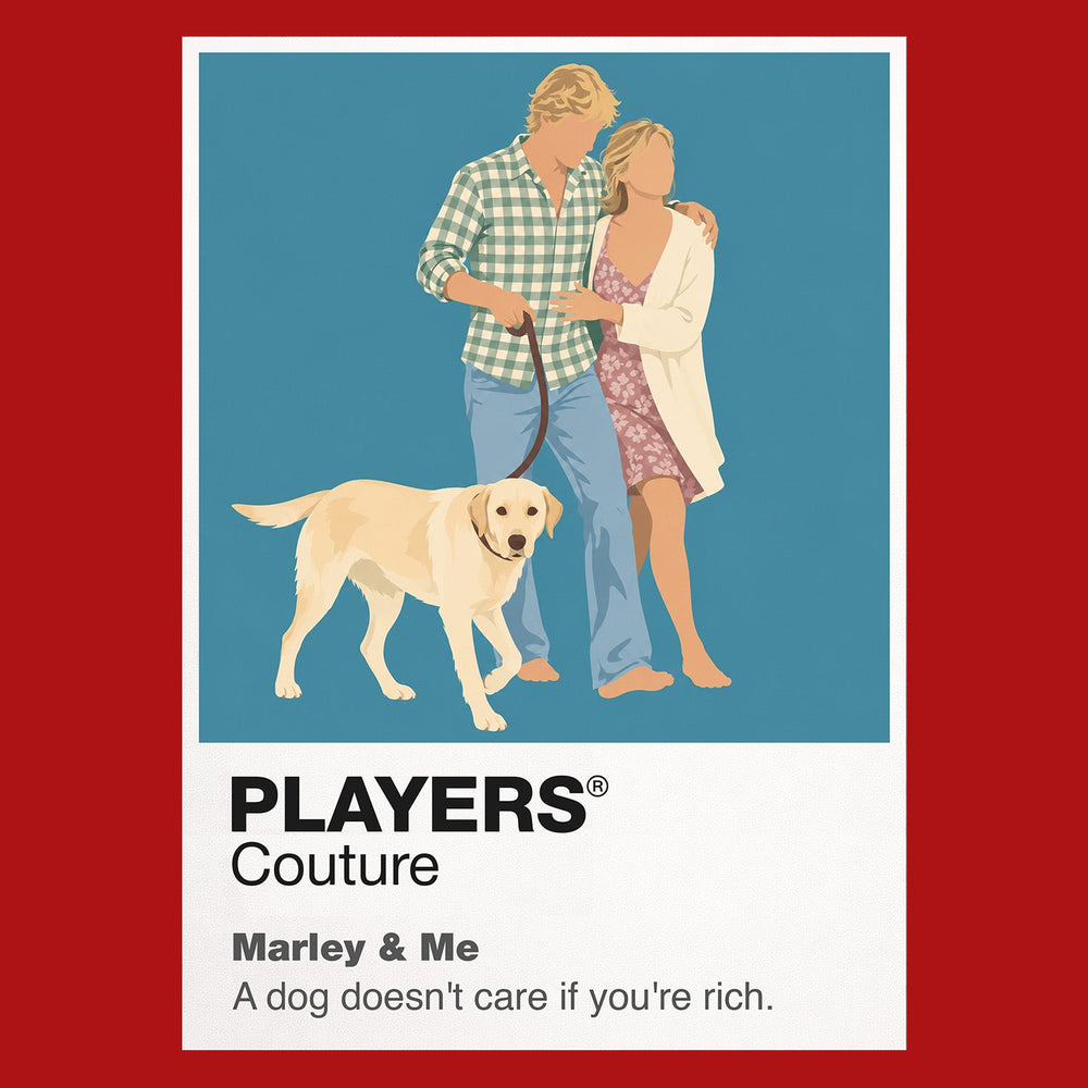 Marley & Me Marley the Labrador racing ahead of John and Jenny through the stages of family life Icon Frame artwork in red