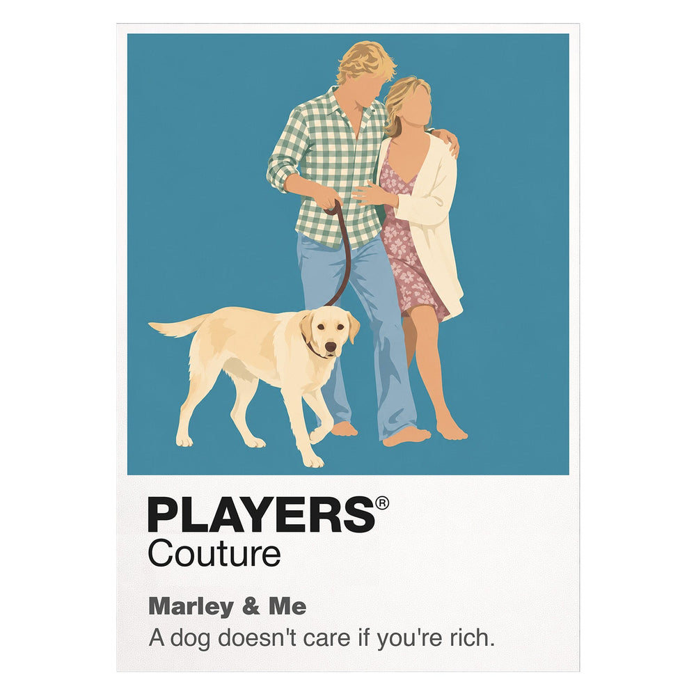 Marley & Me Marley the Labrador racing ahead of John and Jenny through the stages of family life Icon Frame artwork on white