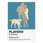 Marley & Me Marley the Labrador racing ahead of John and Jenny through the stages of family life Icon Frame artwork on white