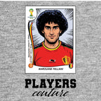 Marouane Fellaini World Cup Sticker Men's T-Shirt – grey close-up detail shot of the Marouane Fellaini World Cup Players