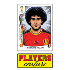 Marouane Fellaini World Cup Sticker Men's T-Shirt – close-up detail shot of the Marouane Fellaini World Cup Players Couture