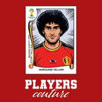 Marouane Fellaini World Cup Sticker Men's T-Shirt – red close-up detail shot of the Marouane Fellaini World Cup Players