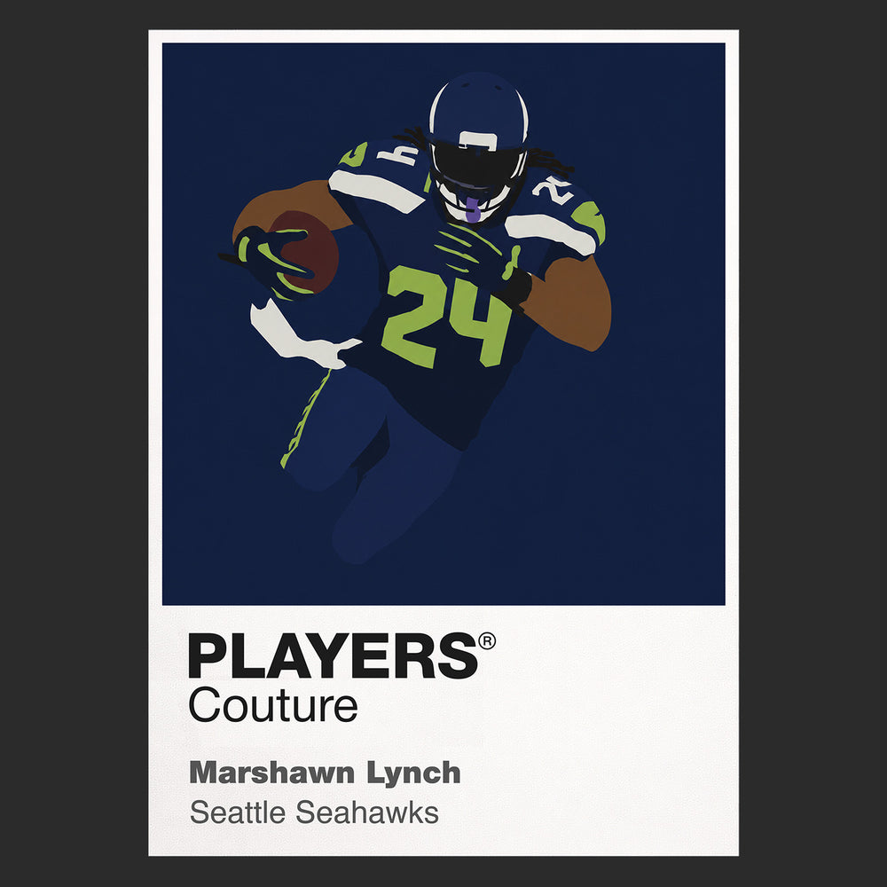 Marshawn Lynch Seahawks American Football Icon Frame Men's T-Shirt