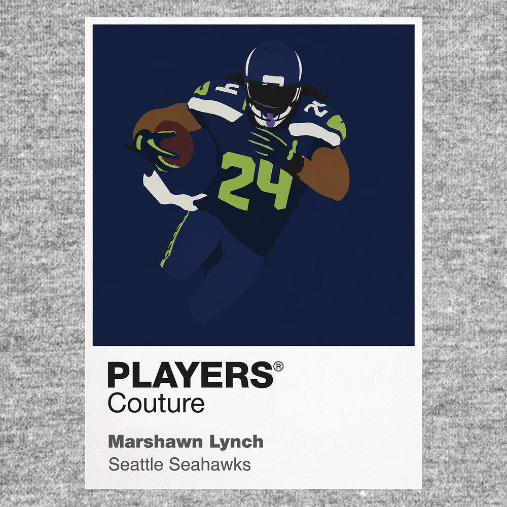 Marshawn Lynch Seahawks American Football Icon Frame Men's T-Shirt