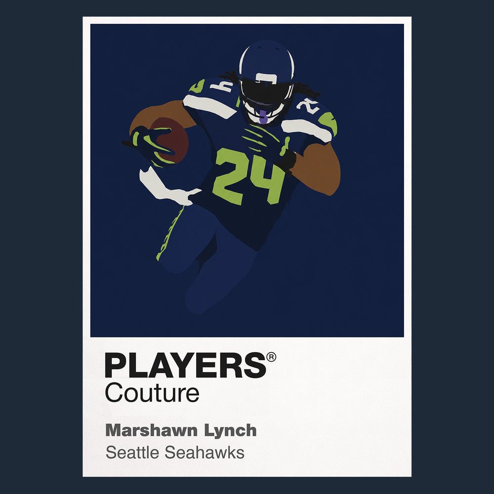 Marshawn Lynch Seahawks American Football Icon Frame Men's T-Shirt