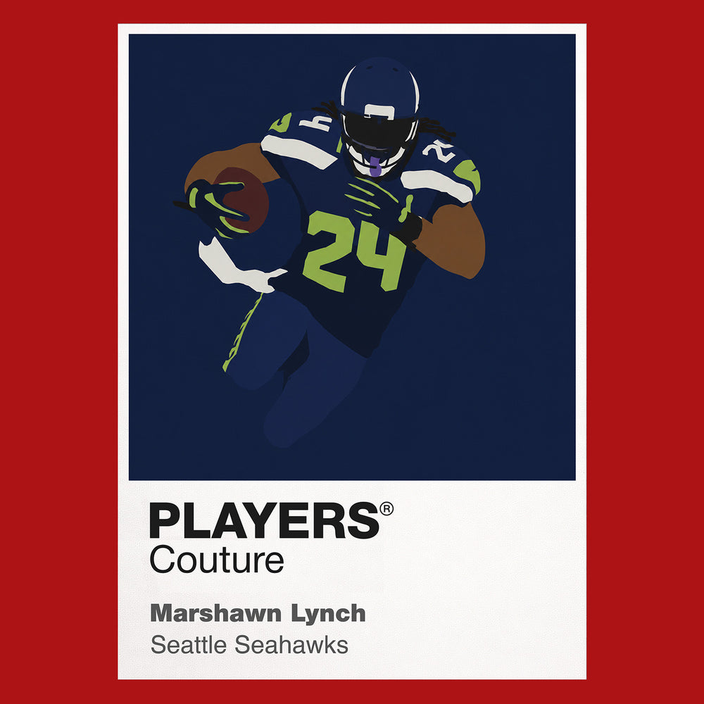 Marshawn Lynch Seahawks American Football Icon Frame Men's T-Shirt