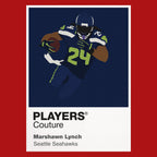 Marshawn Lynch Seahawks American Football Icon Frame Men's Hoodie