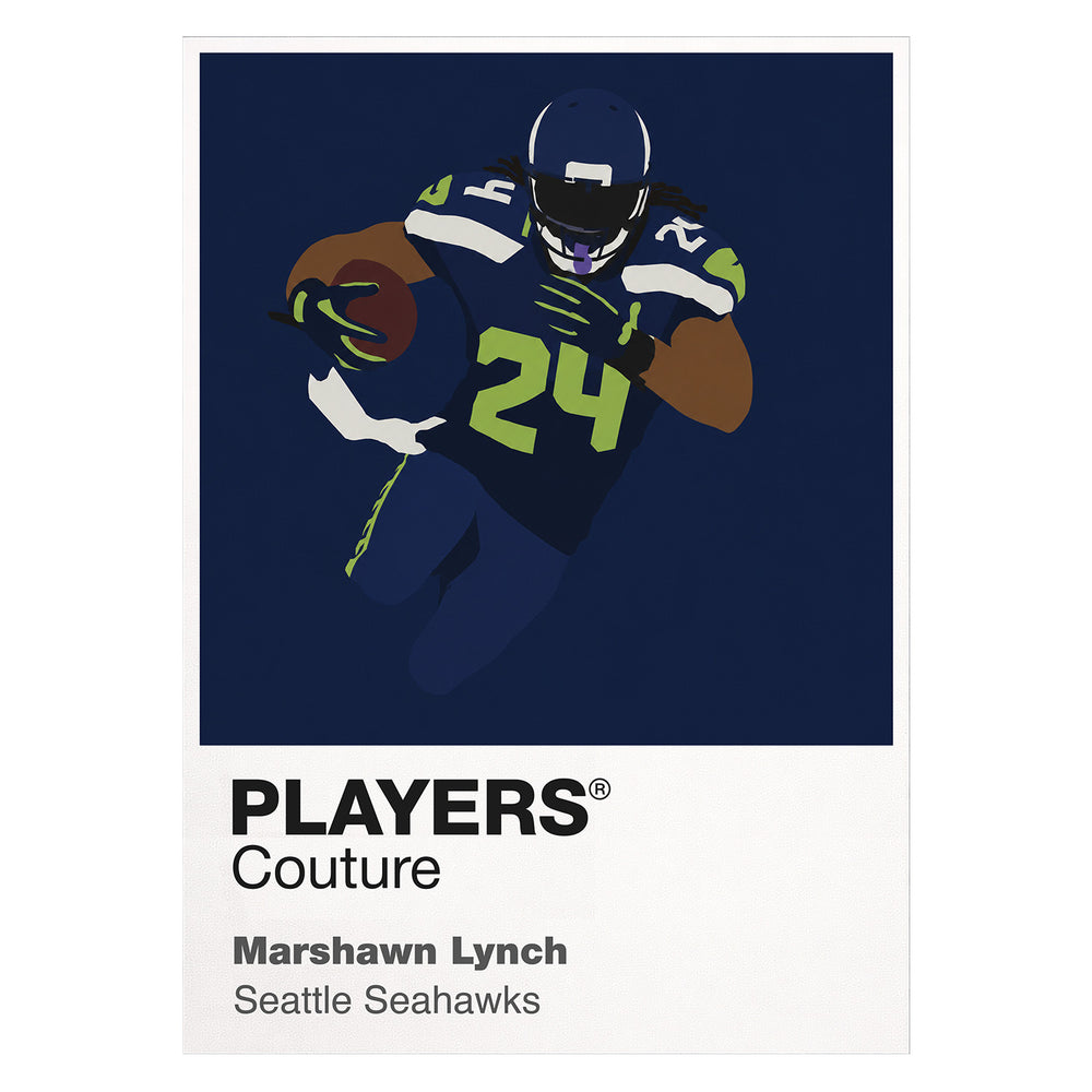 Marshawn Lynch Seahawks American Football Icon Frame Men's T-Shirt
