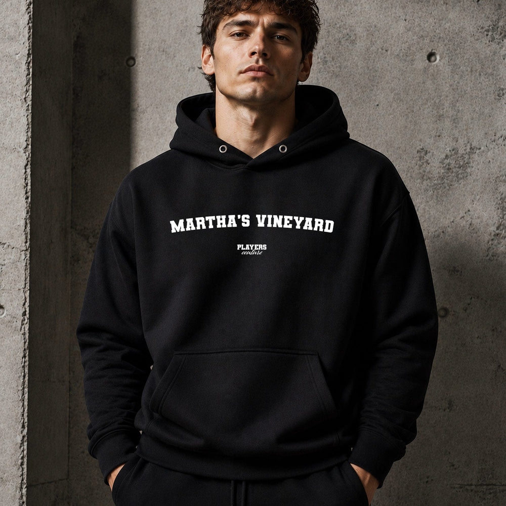 Martha's Vineyard name-print hoodie - black