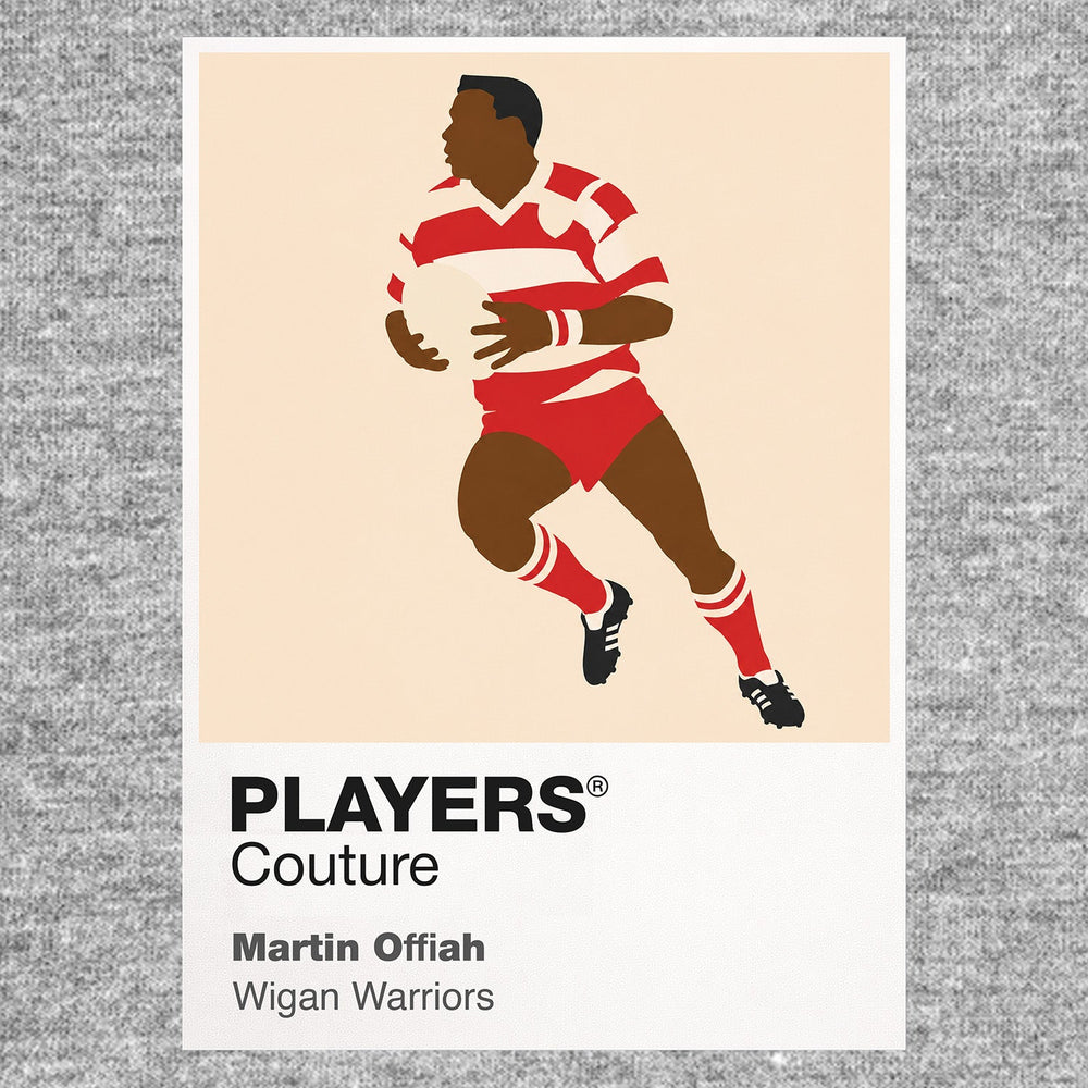 Martin Offiah Wigan Warriors rugby league hoodie grey