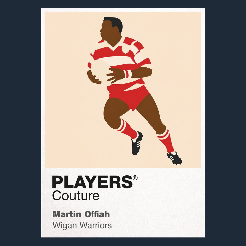 Martin Offiah Wigan Warriors rugby league T-shirt navy