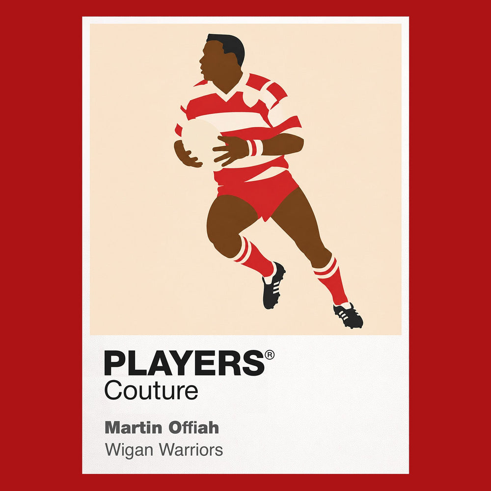 Martin Offiah Wigan Warriors rugby league T-shirt red