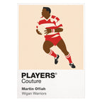 Martin Offiah Wigan Warriors rugby league T-shirt white