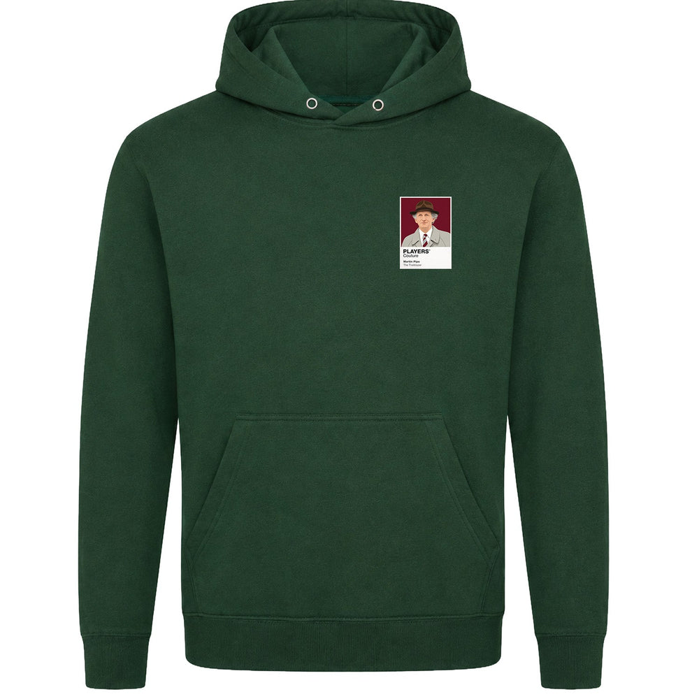 Martin Pipe horse racing hoodie – mens forest green hoodie view
