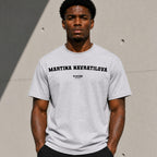 Martina Navratilova Men's T-Shirt — lifestyle photo, Grey t-shirt