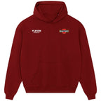 Martinez hoodie – red men's hoodie featuring the Martinez Players Couture logo
