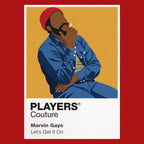 Marvin Gaye Marvin Gaye's elegant Motown and seventies soul performance identity Icon Frame artwork in red