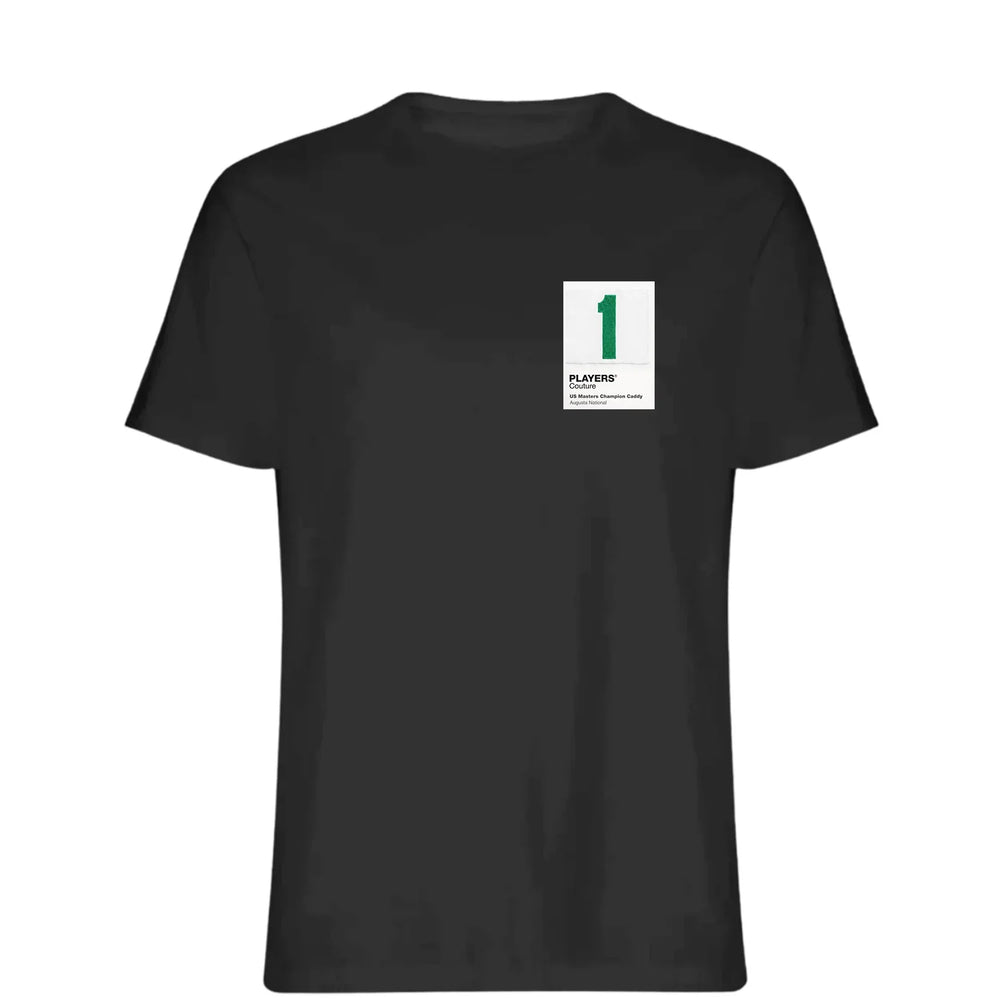 Masters Caddy 1 t-shirt – black men's t-shirt featuring the Masters Caddy 1 Players Couture logo
