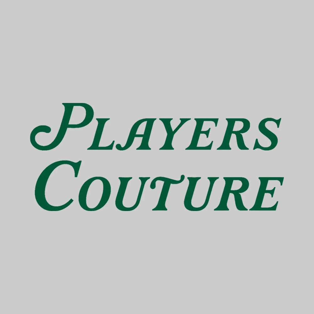 Golf Script hoodie – grey men's hoodie featuring the Golf Script Players Couture logo