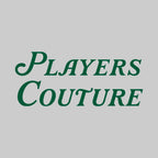 Golf Script hoodie – grey men's hoodie featuring the Golf Script Players Couture logo