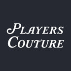 Golf Script hoodie – navy men's hoodie featuring the Golf Script Players Couture logo