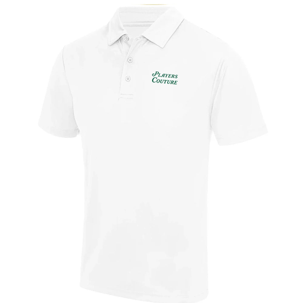 Golf Script hoodie – white men's hoodie featuring the Golf Script Players Couture logo