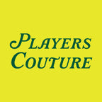 Golf Script hoodie – yellow men's hoodie featuring the Golf Script Players Couture logo