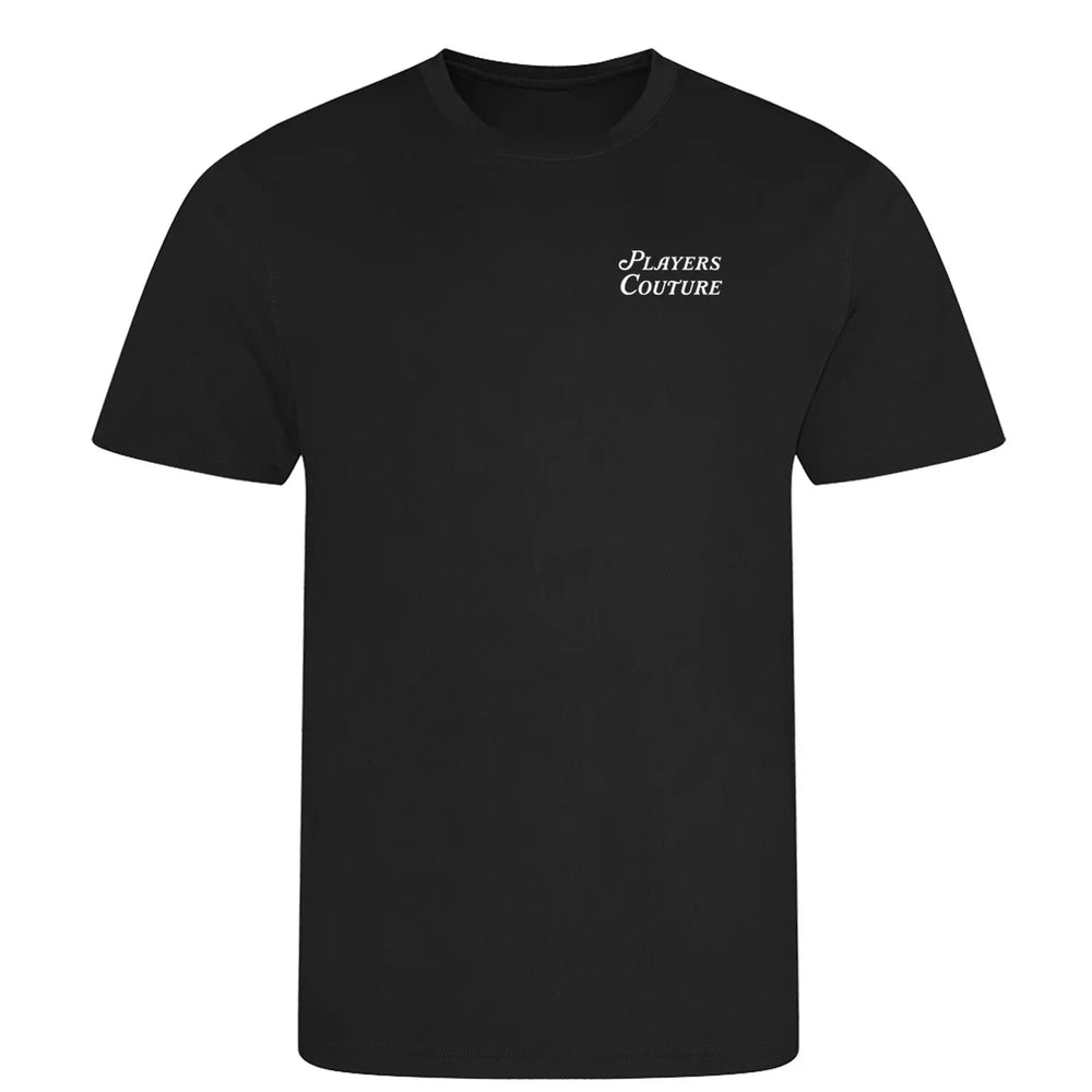 Golf Script t-shirt – black men's t-shirt featuring the Golf Script Players Couture logo