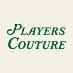 Golf Script Logo Men's T-Shirt – close-up detail shot of the Golf Script Players Couture logo design