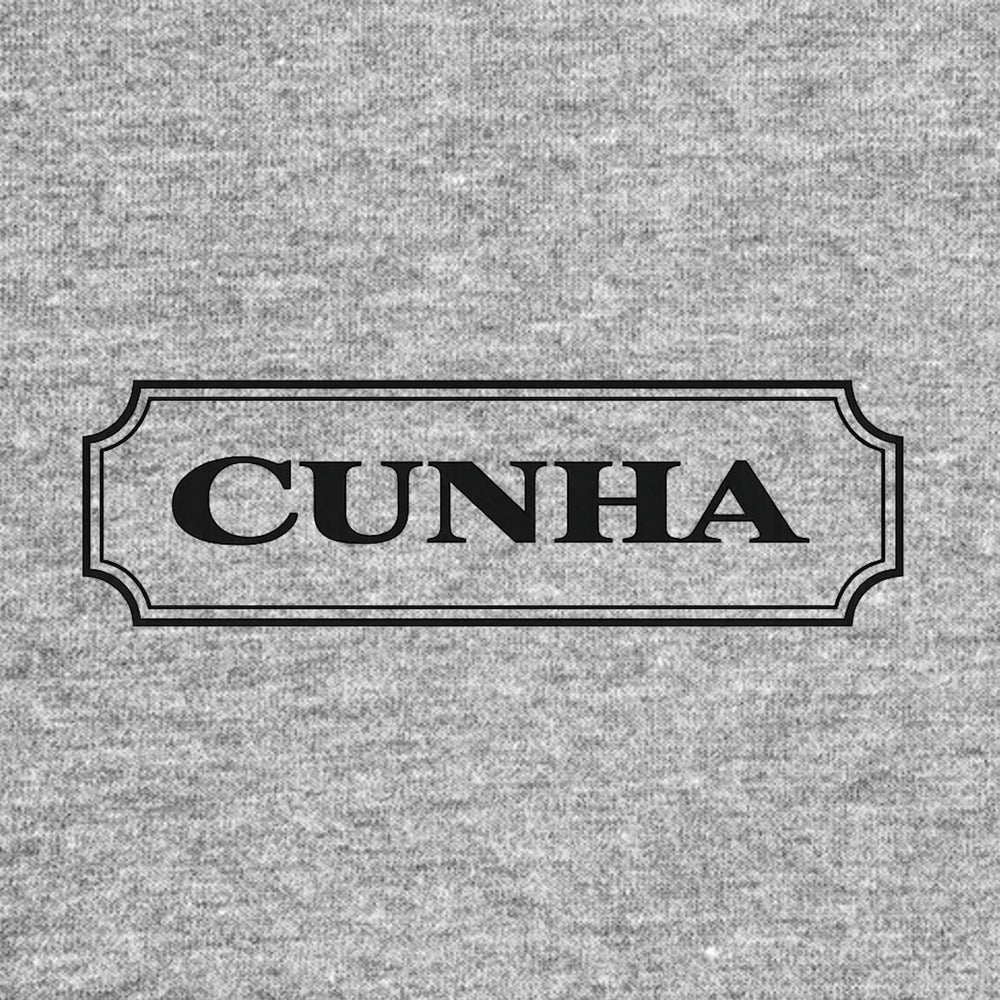 Matheus Cunha Logo Men's T-Shirt – grey close-up detail shot of the Matheus Cunha Players Couture logo design