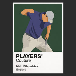 Matt Fitzpatrick Golf Icon Frame Men's Polo Shirt in Black - Players Couture Fan Apparel