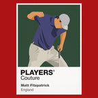 Matt Fitzpatrick Golf Icon Frame Men's Polo Shirt in Red - Players Couture Fan Clothing