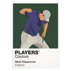 Matt Fitzpatrick Golf Icon Frame Men's Polo Shirt in White - Players Couture Fashion