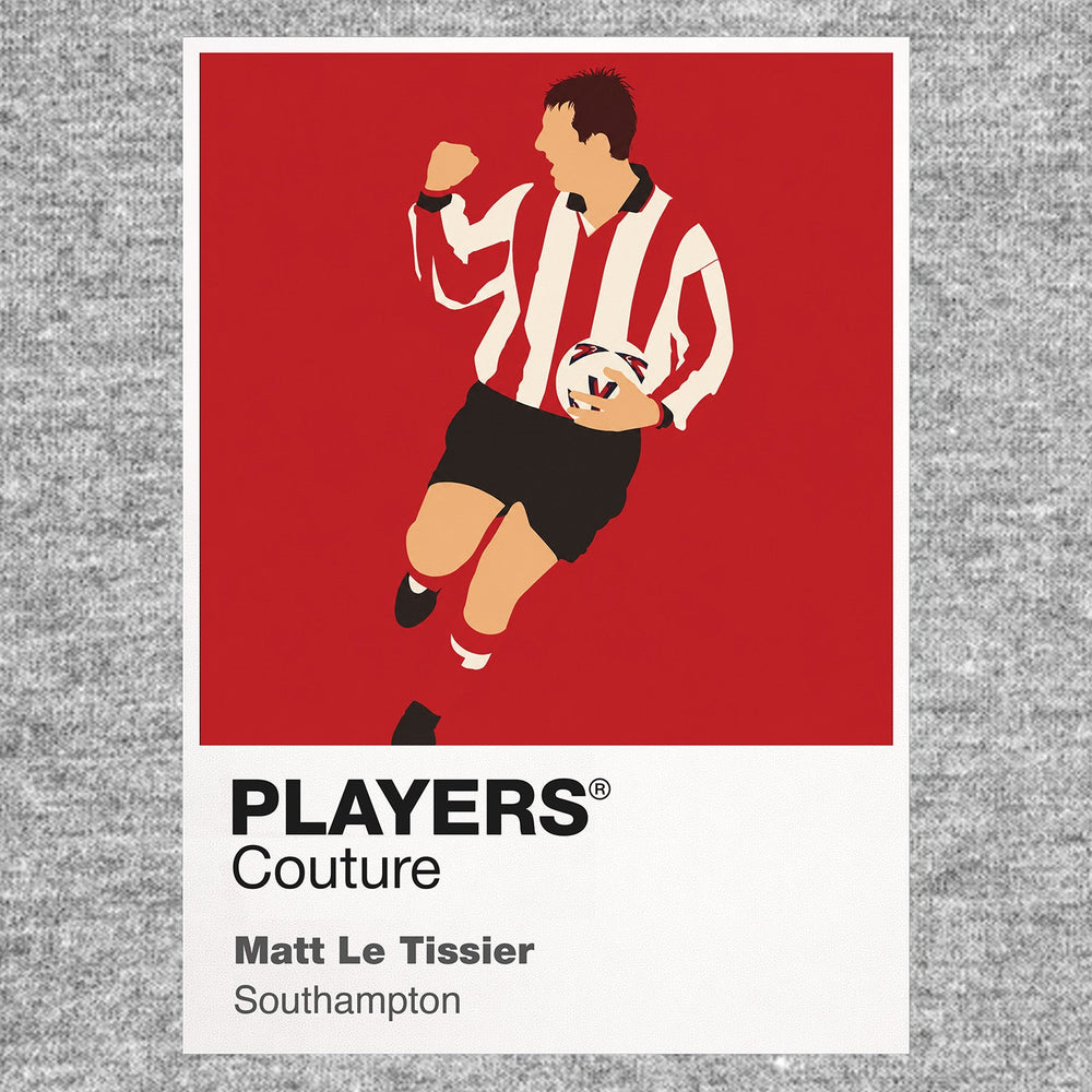 Matt Le Tissier Southampton Icon Frame Men's Hoodie — Gray Artwork