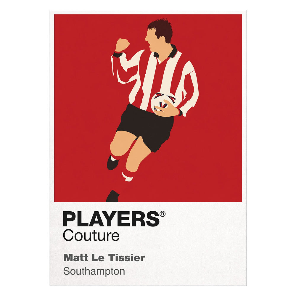 Matt Le Tissier Southampton Icon Frame Kids T-Shirt — White Artwork
