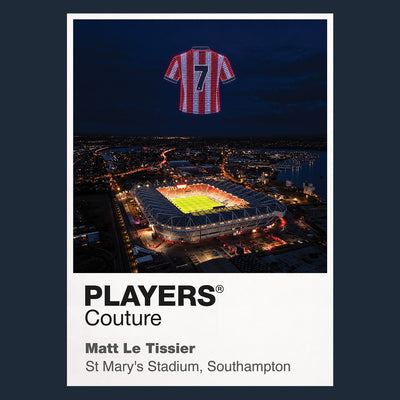Matt Le Tissier Southampton number 7 Icons in Lights Frame artwork in navy