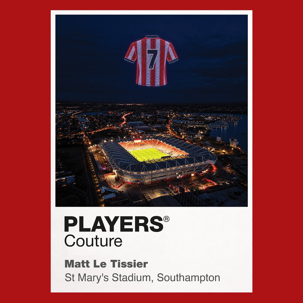 Matt Le Tissier Southampton number 7 Icons in Lights Frame artwork in red