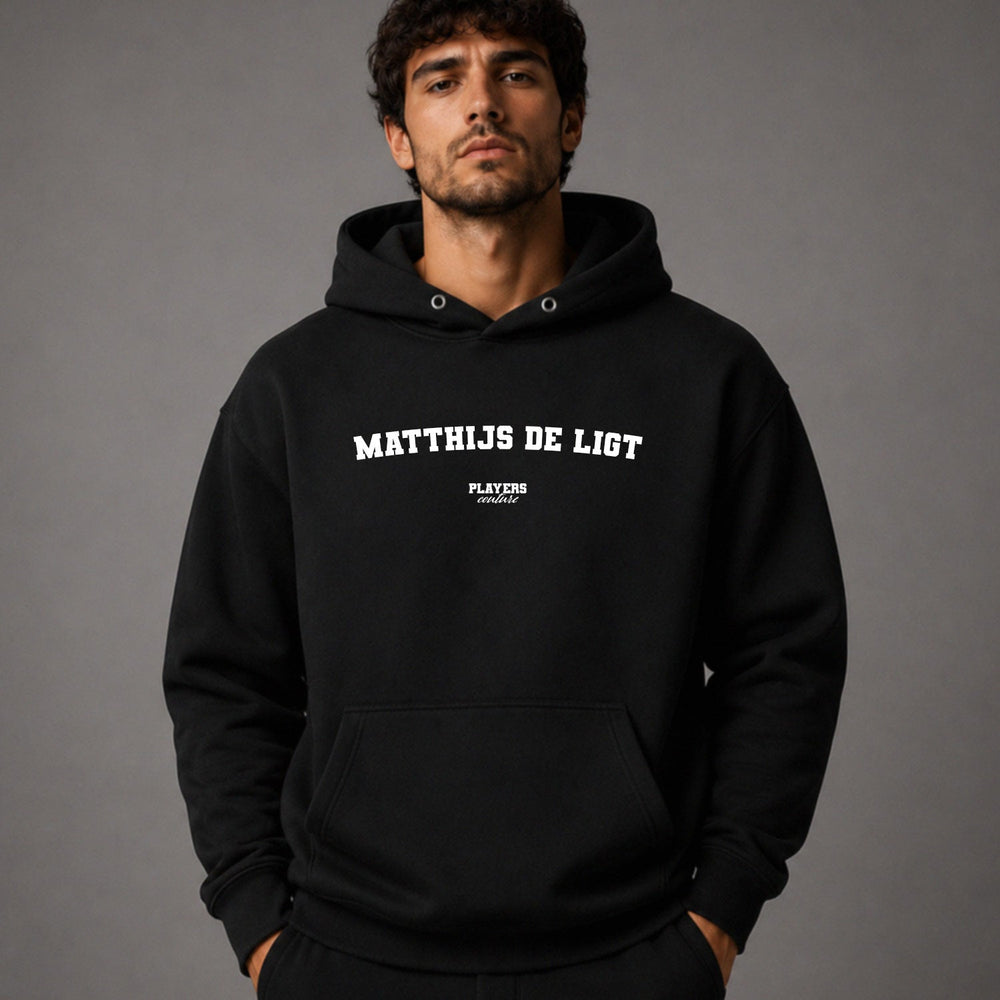 Matthijs de Ligt name-print hoodie - black